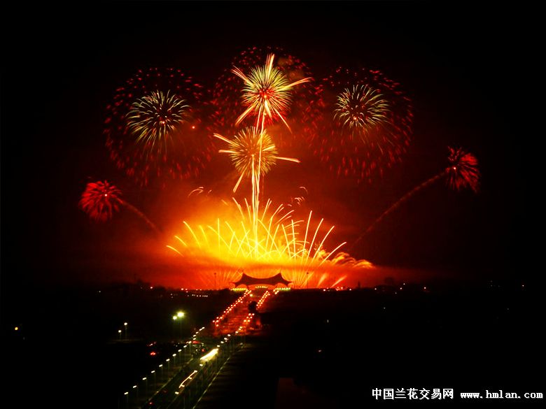请欣赏浏阳烟花节上的焰火晚会-以兰会友-中国